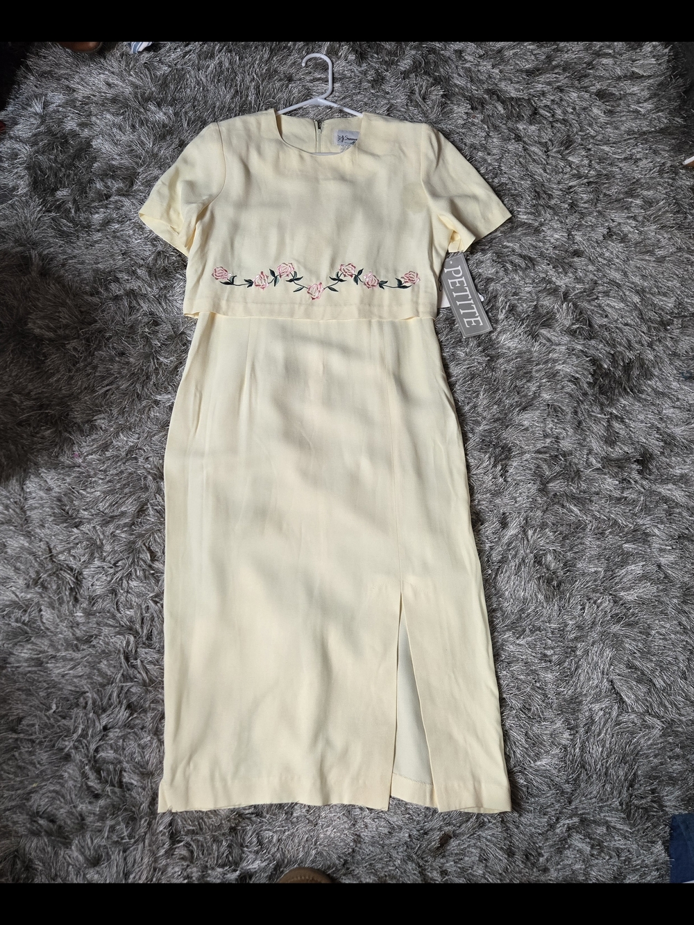 NWT Vintage 90s DJ Summers Floral Embroidered Dress